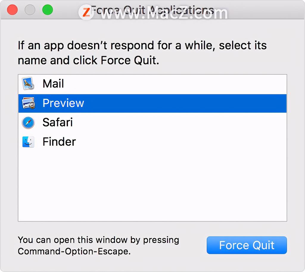 如何在Mac上关闭应用程序？