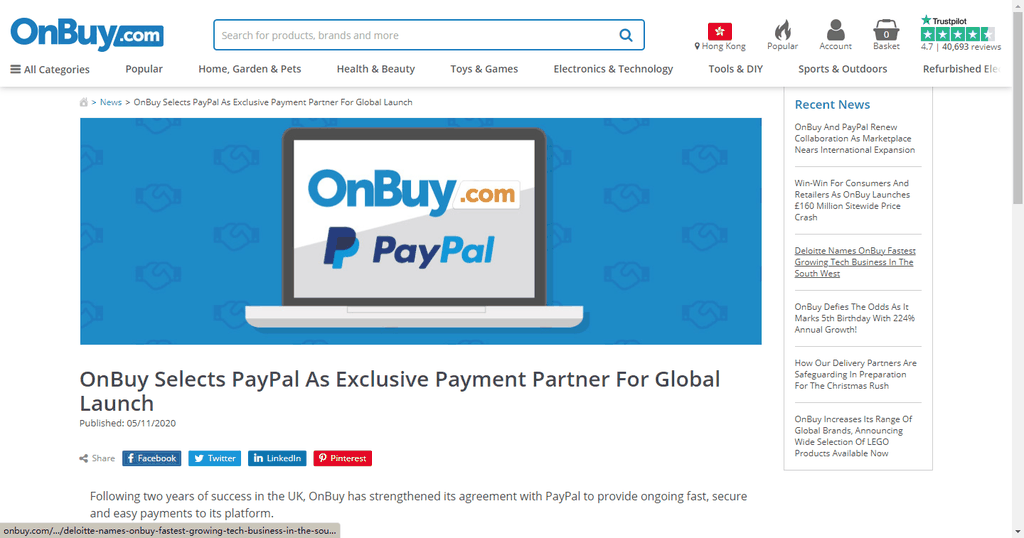 该平台加快全球扩张速度！PayPal与其建立长期合作伙伴
