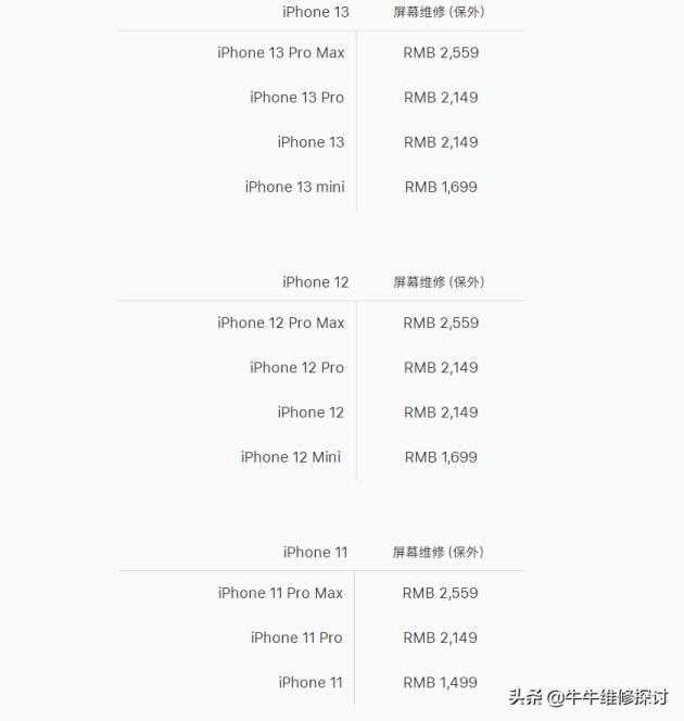 苹果8换屏价格表(苹果8手机换屏多少钱)