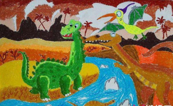 好看的儿童画图片大全，恐龙