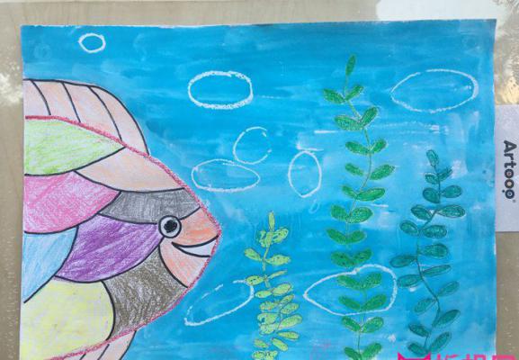 儿童画作品，漂亮的小鱼