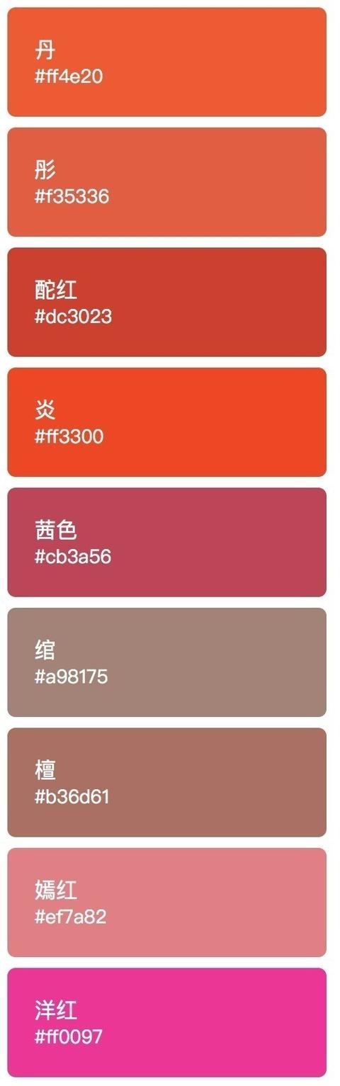 中国传统颜色大全，含色值和名称，值得收藏