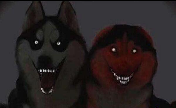 微笑狗图片吓人 恐怖图片