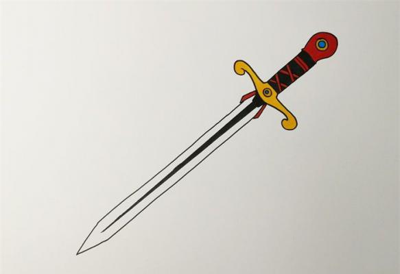 剑的简笔画 霸气图片