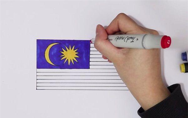 马来西亚国旗简笔画