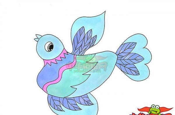 小鸟怎么画简单又可爱，正在飞的小鸟简笔画