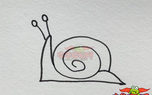 蜗牛怎么画简单图片，简笔画蜗牛的画法步骤