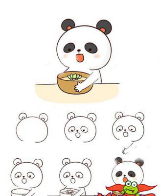 超可爱的大熊猫简笔画步骤图，熊猫怎么画漂亮又简单