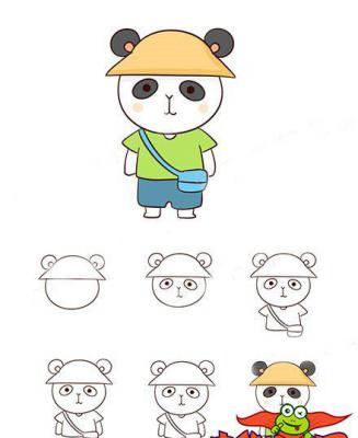 超可爱的大熊猫简笔画步骤图，熊猫怎么画漂亮又简单
