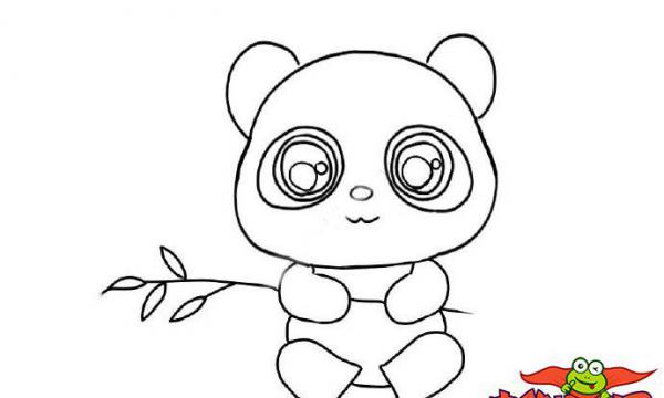 大熊猫怎么画简笔画，小孩画熊猫的简单画法