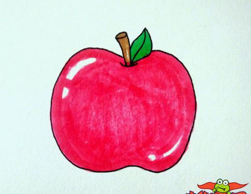 苹果简笔画图片彩色，苹果怎么画简笔画图片