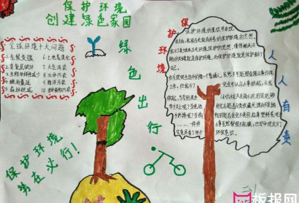 小学生环保手抄报，创建绿色家园