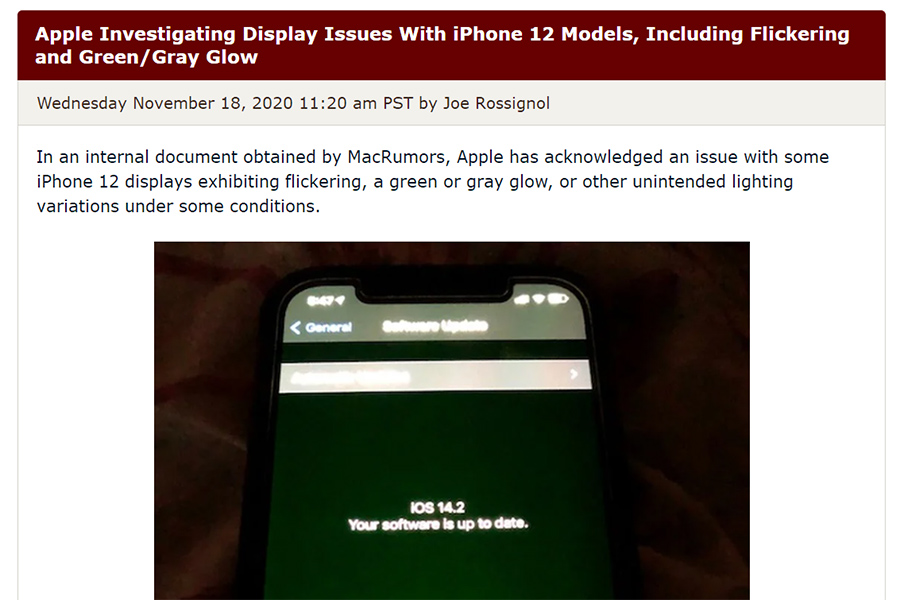 苹果终于低头：承认iPhone12绿屏问题，告诉你几个知识点