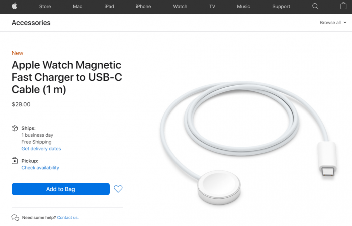 实现Apple Watch Series 7的快速充电功能必须使用原装电缆