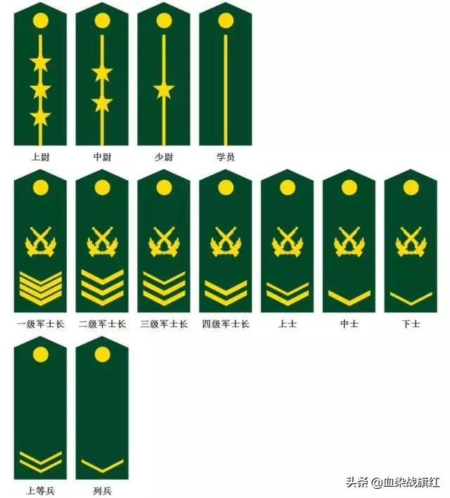 中国的军衔等级及标志（军衔军职对应表）