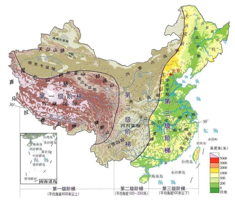 中国地形图四大盆地图片