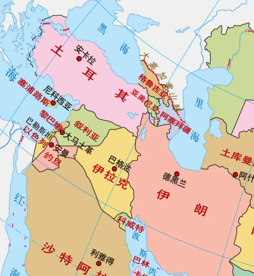 中东国家地图分布图（中东霸主是哪个国家）
