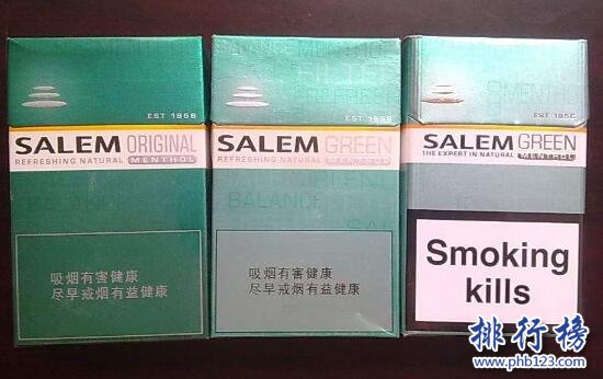 SALEM(沙龙)价格表图,日本沙龙香烟价格排行榜(7种)