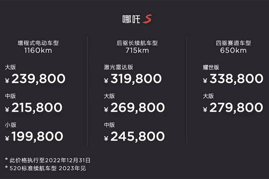 风阻系数0.216Cd 出自自研山海平台 哪吒S正式上市售19.98万起